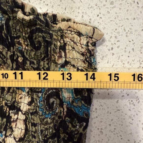 World Market Green Black Maxi Dress Smocked Spaghetti Strap Boho Festival Small - Picture 6 of 6